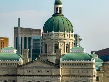 Indiana State Capitol in Indianapolis - aerial view - INDIANAPOLIS, USA - JUNE 08, 2023のeditorial素材