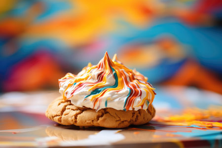 Whipped cookie close up food photographyの素材