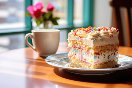 cream cake close up food photographyの素材