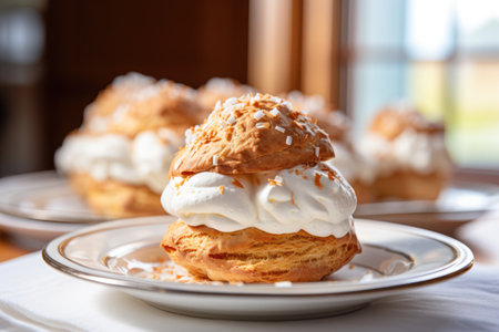 cream puffs close up food photographyの素材