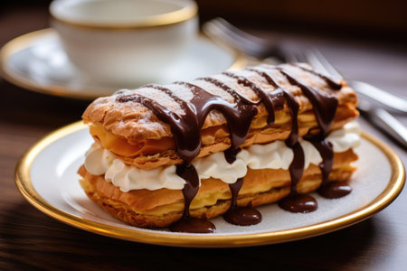 Two Eclairs close up food photographyの素材