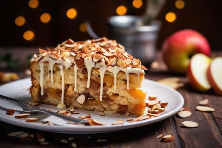 apple cake close up food photographyの素材