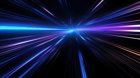 shiny black background with blue light streaks- stylish background designの素材