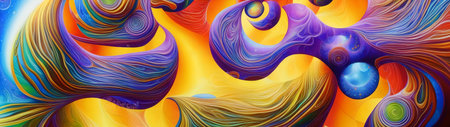 Colorful psychedelic liquefied background. Abstract fractal. 3d renderingの素材