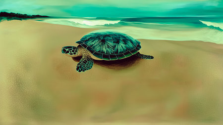 Hawaiian Green Sea Turtle (Chelonia mydas)の素材