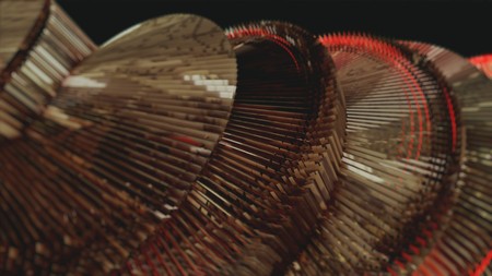 red abstraction on a black background 3d renderの写真素材