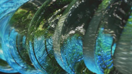 green abstraction on a black background 3d renderの写真素材