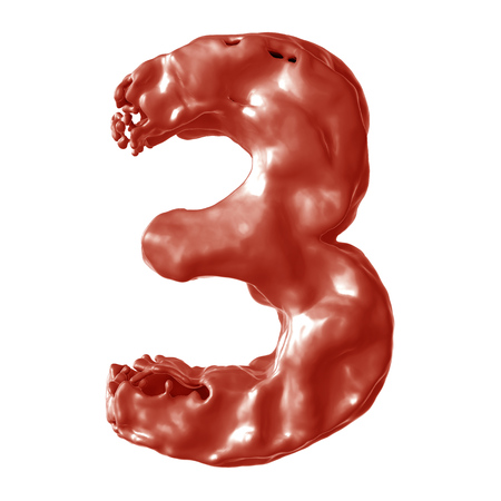 number 3 red milk on a white background