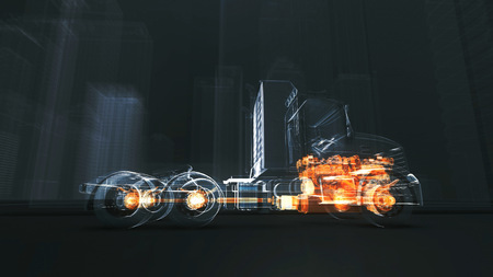 Abstract 3D Truck Engineの写真素材