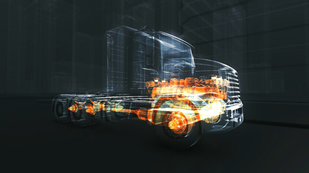 Abstract 3D Truck Engineの写真素材
