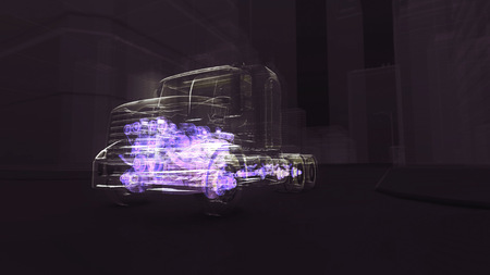 Abstract 3D Truck Engineの写真素材