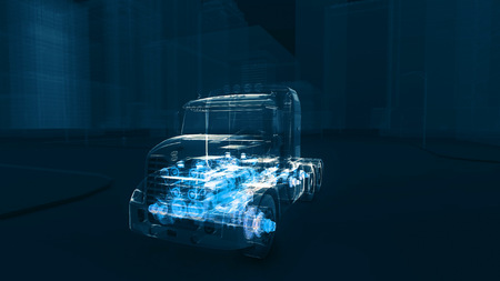 Abstract 3D Truck Engineの写真素材