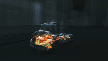 Abstract 3D Truck Engine