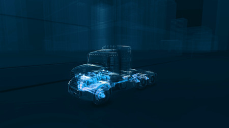 Abstract 3D Truck Engineの写真素材