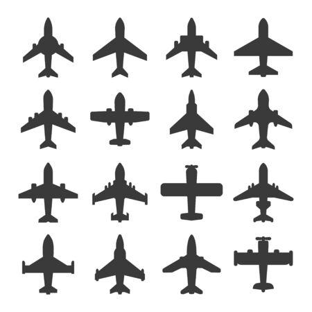 set of Air plane vector icons setのイラスト素材