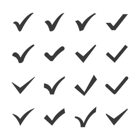 Set of check mark icons vector illustrationのイラスト素材
