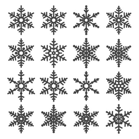 Set of snowflake icon vector christmas decoration signのイラスト素材