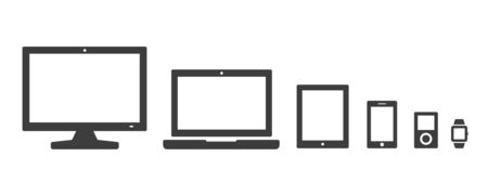 Electronic devices vector icon setのイラスト素材