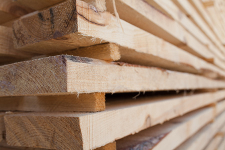 Stacks of prepared lumberの写真素材