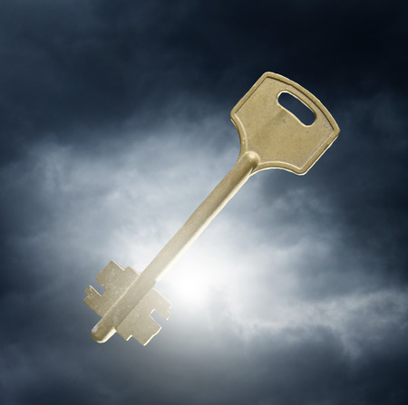 key against dramatic sky backgroundの写真素材
