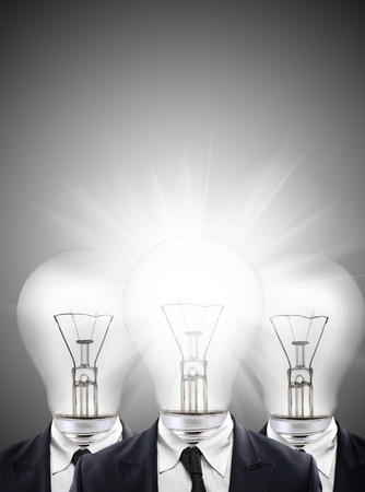 bulb headed menの写真素材