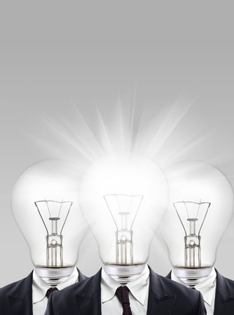bulb headed menの写真素材