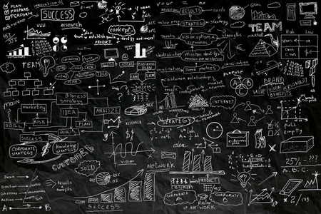 business idea concept on black paperの写真素材