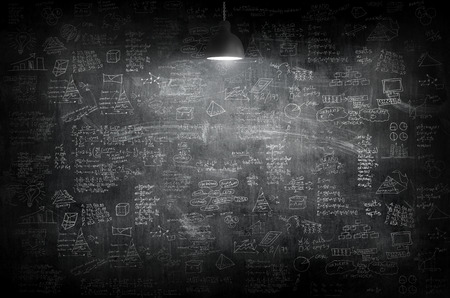 business idea concept on wall backboard blackgroundの写真素材