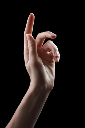 hand pointing a fingerの写真素材