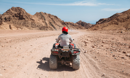 man travelling via motorcycle in egyptの写真素材
