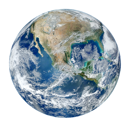 Planet earth isolated on white.の写真素材