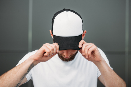 Baseball cap empty mock upの写真素材