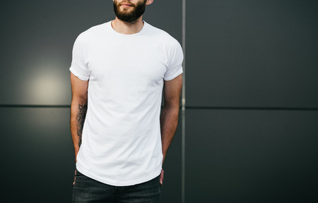 white blank t-shirt with space for your logoの写真素材