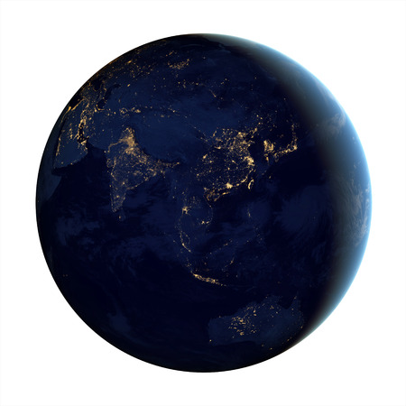 Planet earth isolated on white.の写真素材
