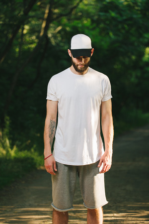white blank t-shirt with space for your logoの写真素材