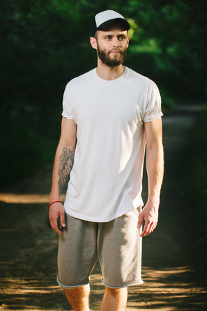 white blank t-shirt with space for your logoの写真素材