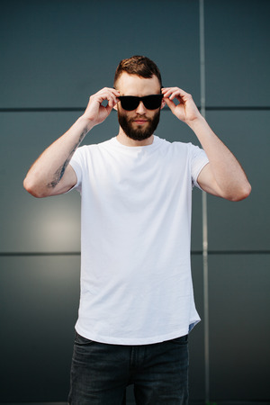 white blank t-shirt with space for your logoの写真素材