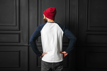 hipster man with a beardの写真素材