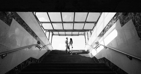 Teenagers in love dating in the cityの写真素材