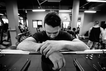 Man doing workout or training in the gym