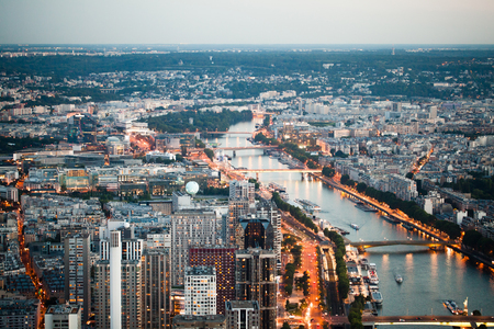 Paris, France - June 19, 2017: View of Paris skyline from Eiffel towerのeditorial素材