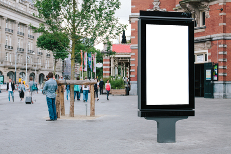 Empty poster on a city streetのeditorial素材