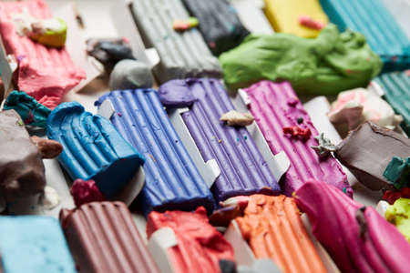 ?lasticine used by a kid colorful background abstractの写真素材