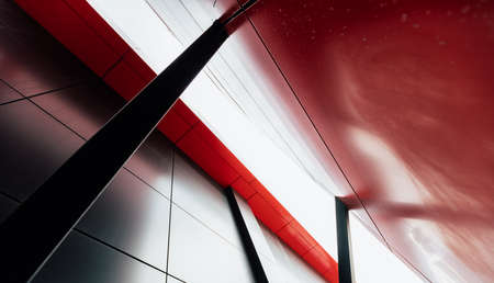 Abstract architecture metal elements. Modern geometric pattern. Architectural engineering structureの写真素材