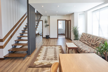 Modern living room in scandinavian styleの写真素材