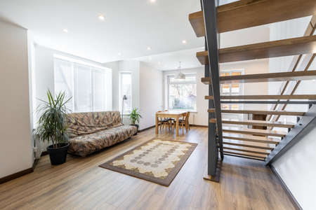 Modern living room in scandinavian styleの写真素材