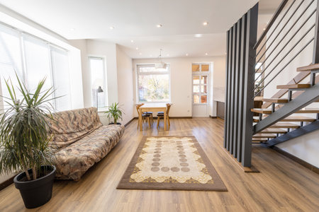 Modern living room in scandinavian styleの写真素材