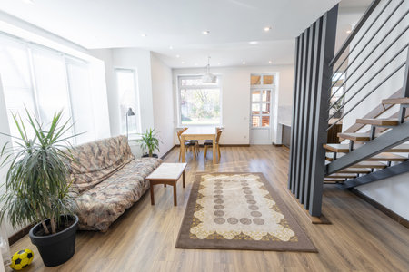Modern living room in scandinavian styleの写真素材