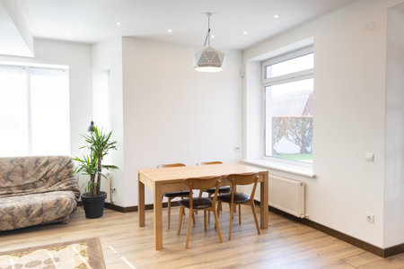 Modern living room in scandinavian styleの写真素材
