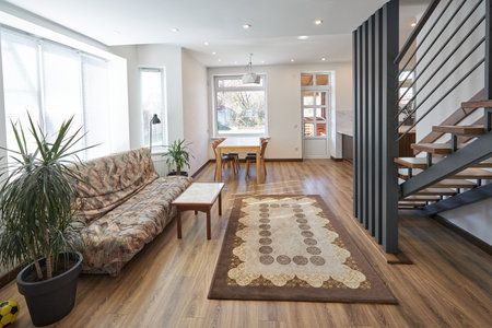 Modern living room in scandinavian styleの写真素材